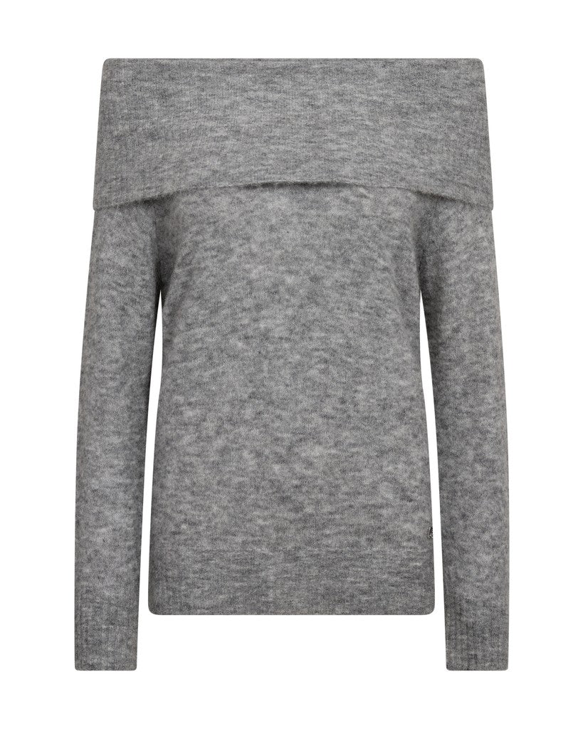 MOS MOSH "MMMape Off Shoulder Knit" (Grey Melange)