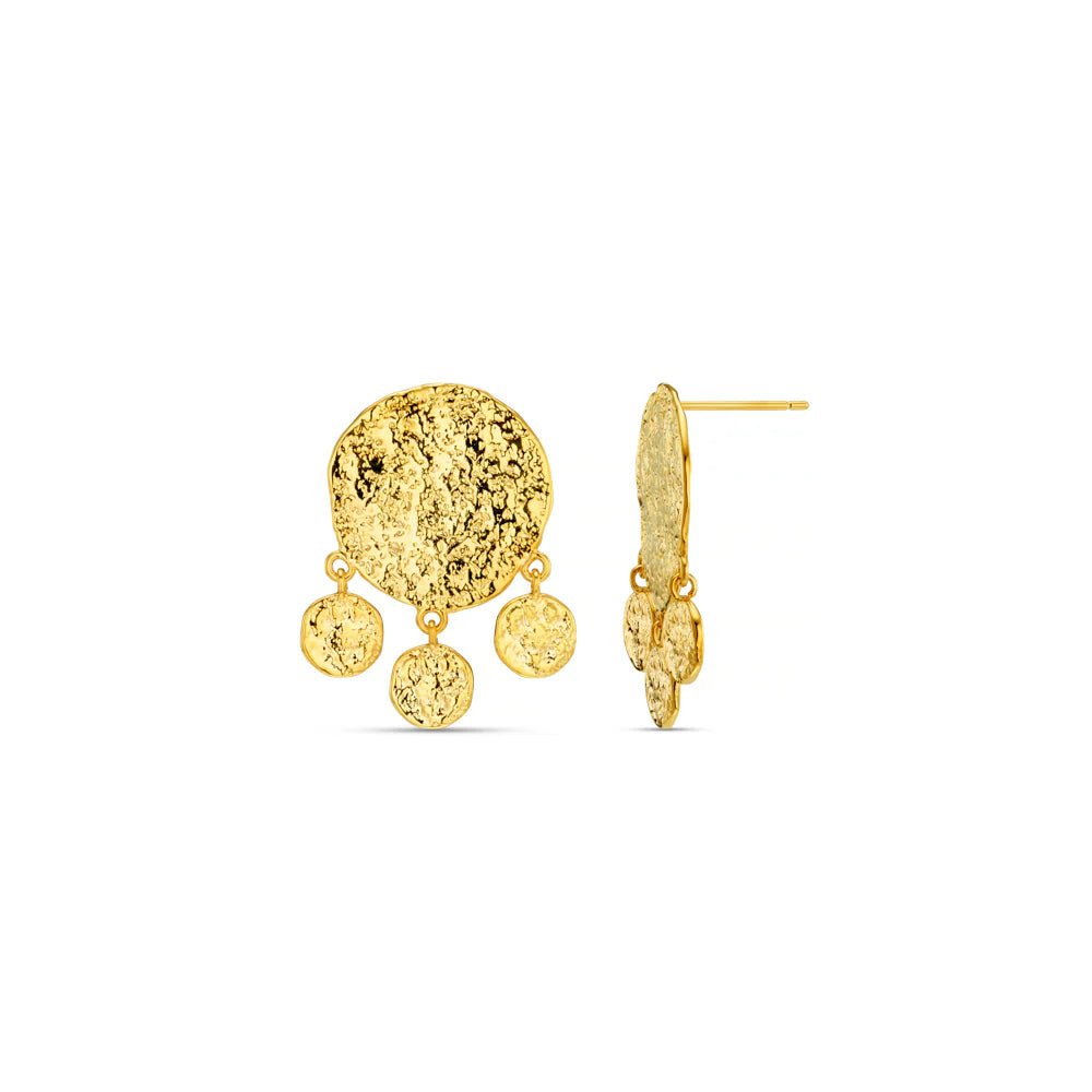 ORELIA "Molten Coin Shaker Earrings" (Gold) - ClobR