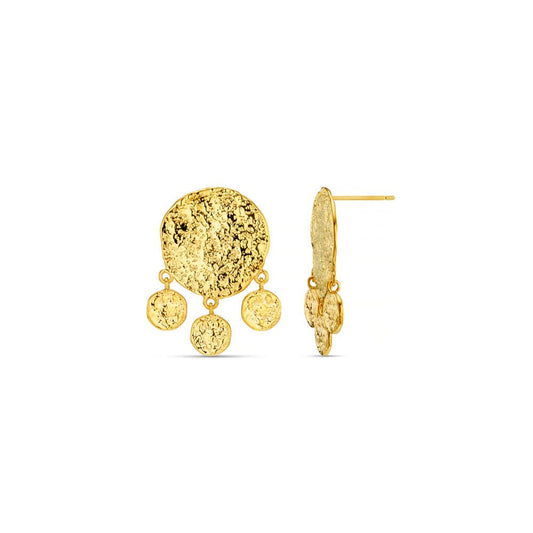 ORELIA "Molten Coin Shaker Earrings" (Gold) - ClobR