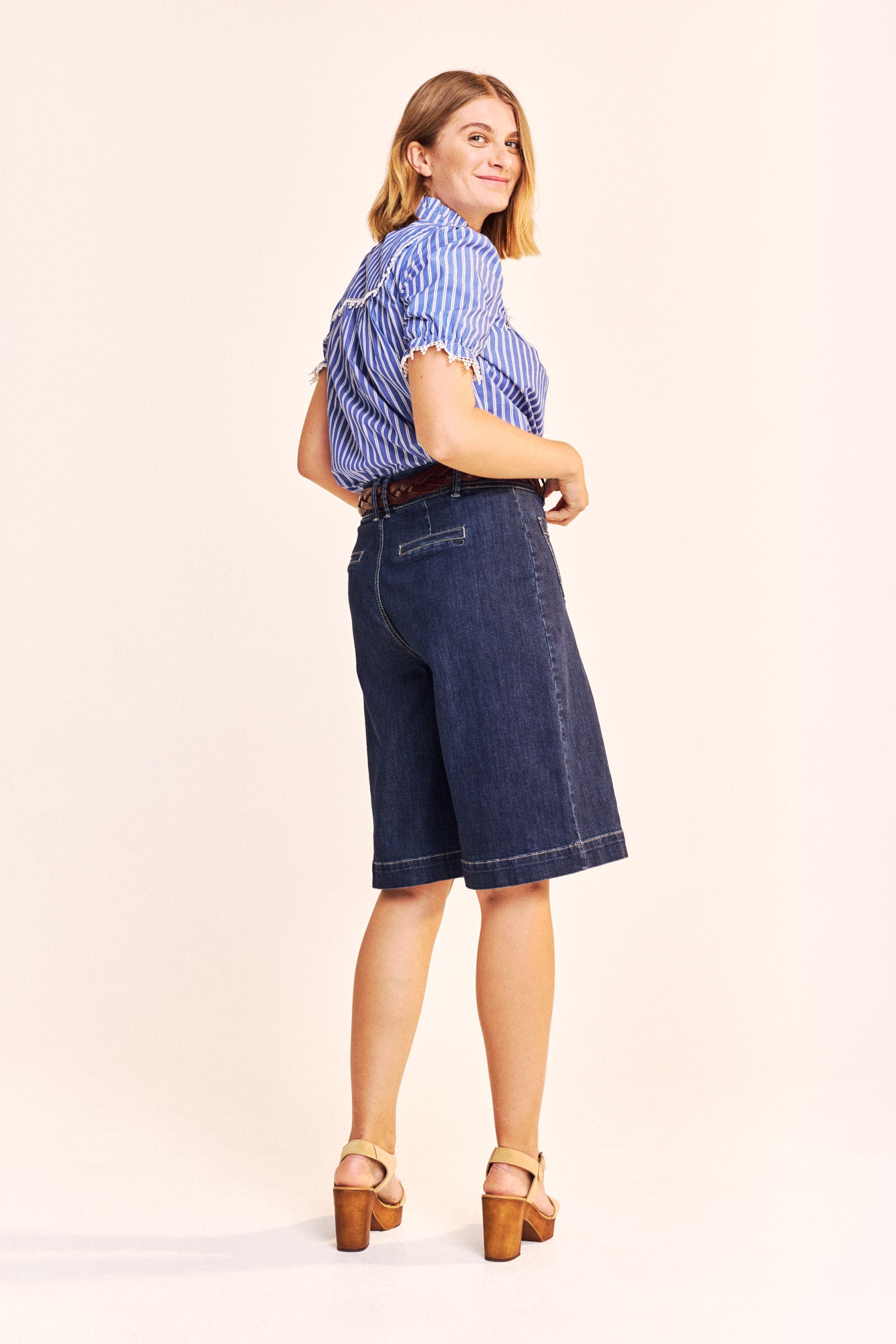 ONE COLLECTIVE "Osaka Blouse" (Blue & White Stripe)