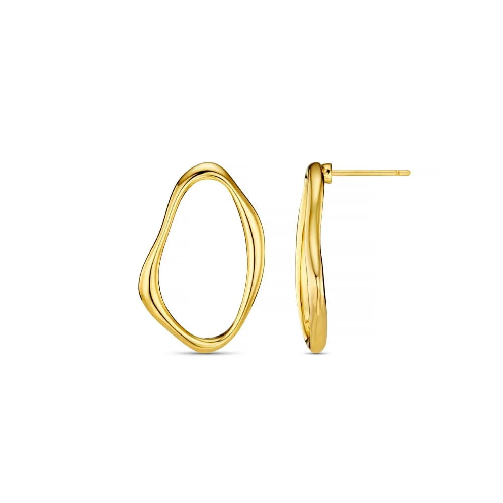 ORELIA "ORE40516 Open Organic Oval Stud Earrings" (Gold)