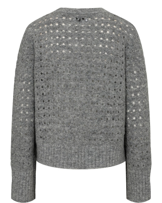 NUMPH "NURiette Dot Pointelle Jumper" (Medium Grey Melange)