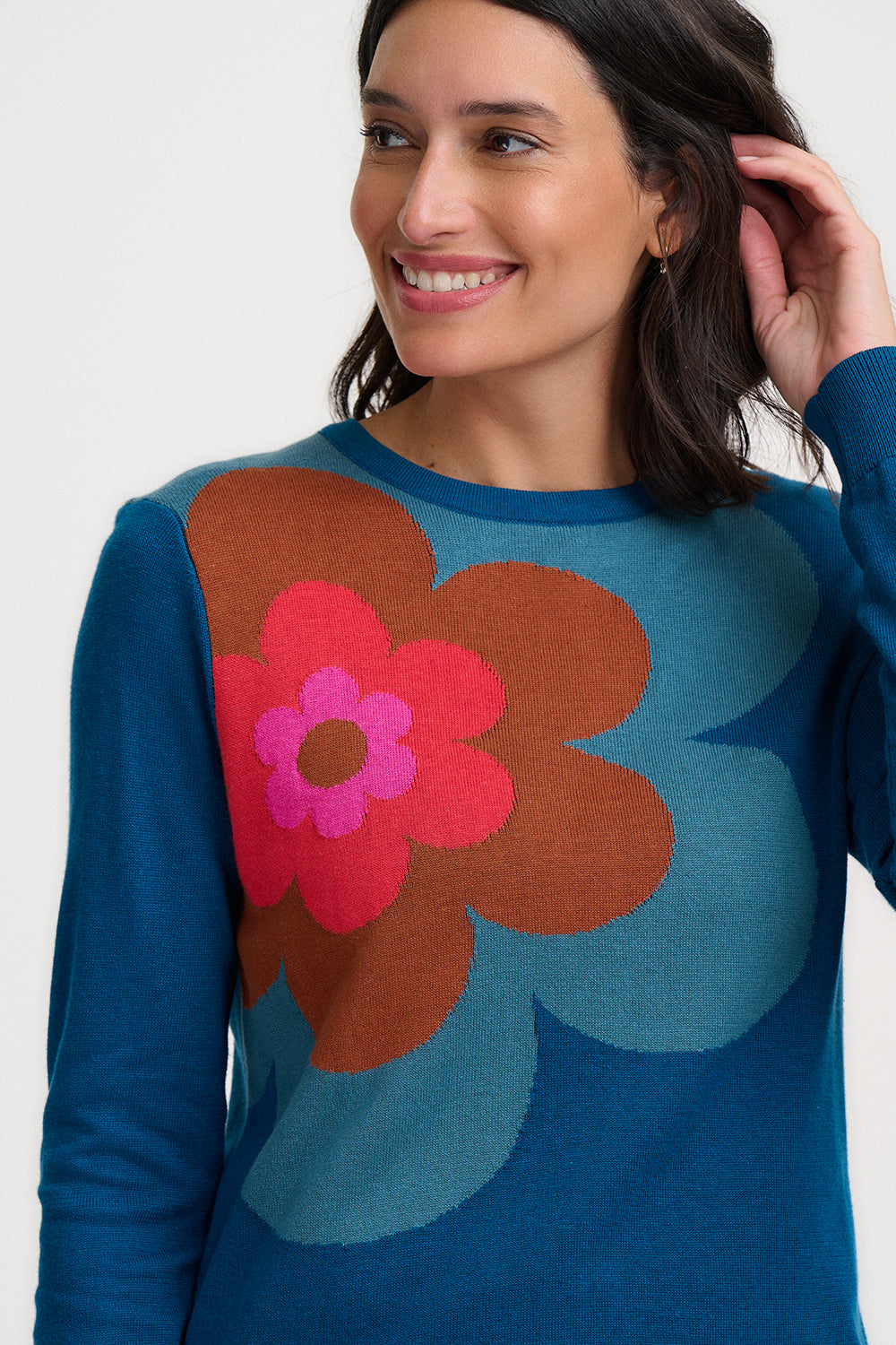 SUGARHILL "Rita Jumper" (Teal Growing Flower)