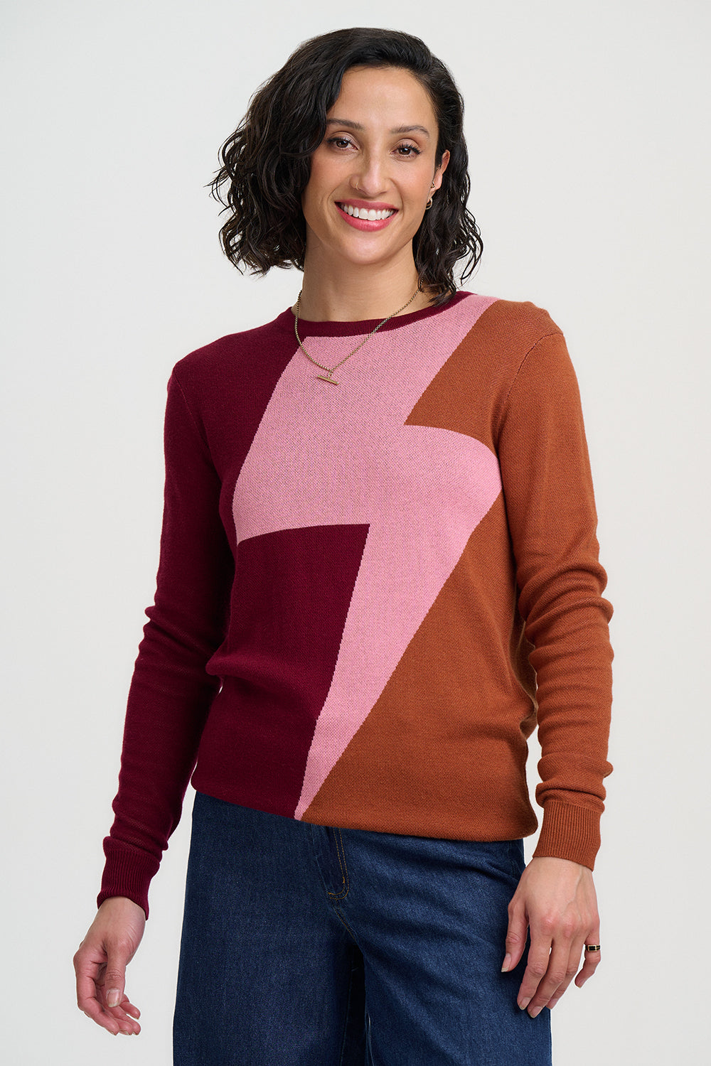 SUGARHILL "Rita Jumper" (Burgundy Lightning Divide)