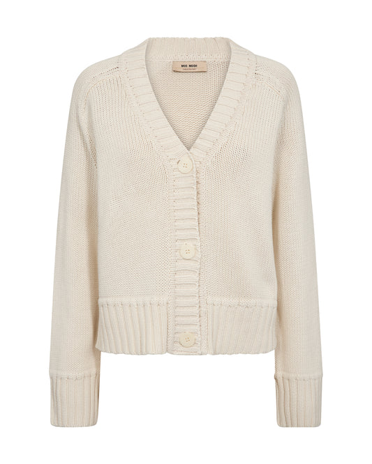 A classic cardigan from MOS MOSH with a modern touch. Crafted from soft organic cotton in a regular fit, it features a flattering V-neckline, button closure, and ribbed hems for a neat finish. Perfect for layering over shirts, dresses, or simple tees – a timeless staple that adds effortless sophistication to any outfit.
