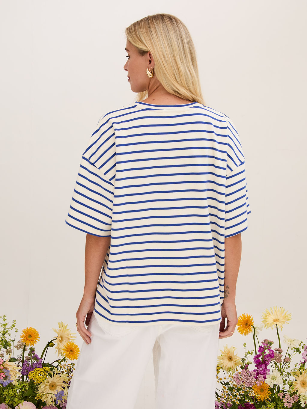 FIKA "Sarah Stripe Top" ( Blue & White)