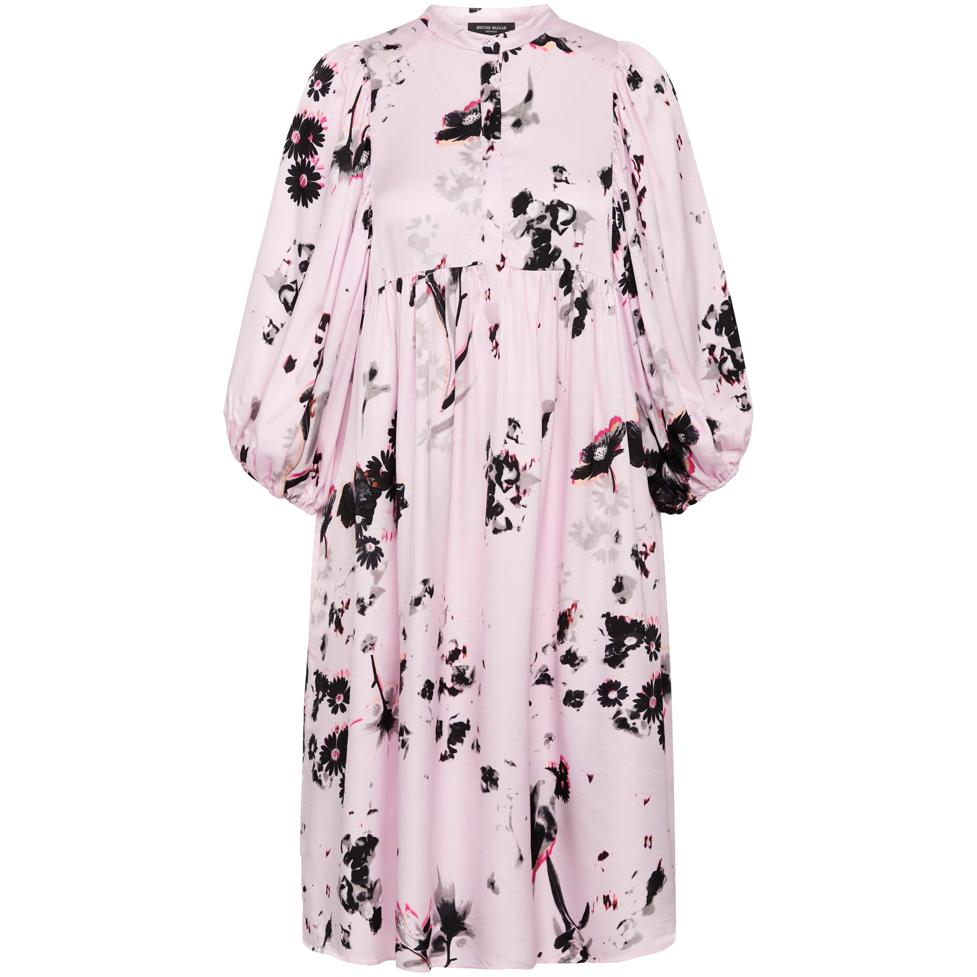 Sarina knee length dress, floaty fit by Bruuns Bazaar, elbow length sleeves 