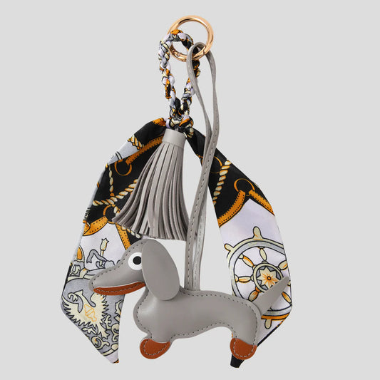 STICKYBESTIE "Dachshund Bag Charm" (Red/Grey)