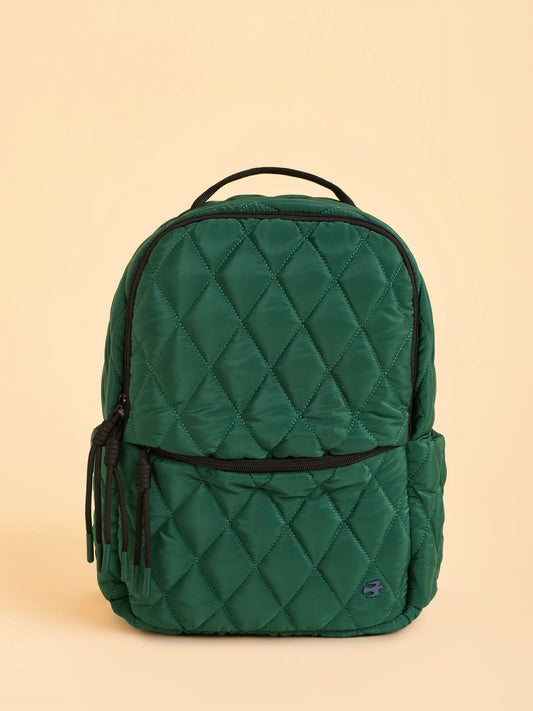 With an emerald quilted finish and autumn-ready feel, the Shipstal Backpack from BRAKEBURN is made for cooler days outdoors. Padded for comfort with handy side bottle pockets, rope zip pulls, and a front zip pocket. Inside, you’ll find a laptop sleeve and compartments to keep everything in place.
