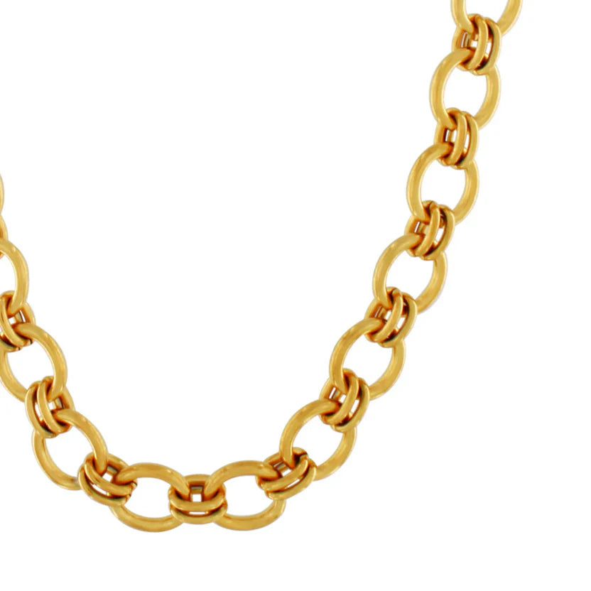 DANSK "Courage Waterproof Short Smooth Link Necklace" (Gold Plated)