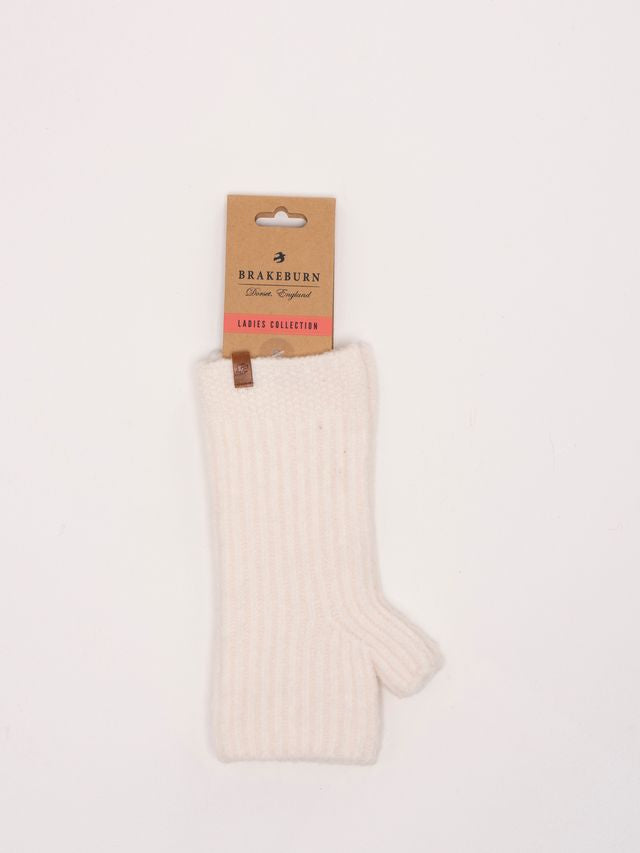 BRAKEBURN "Stellar Pointelle Wrist Warmers" (Cream)