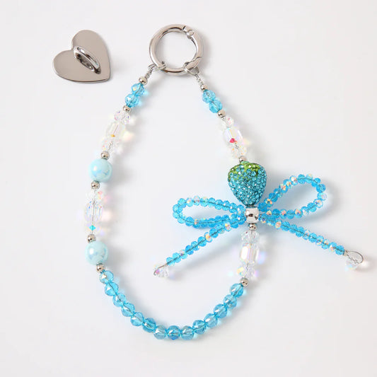 STICKYBESTIE "Phone Charm With Strawberry" (Lilac/Blue)