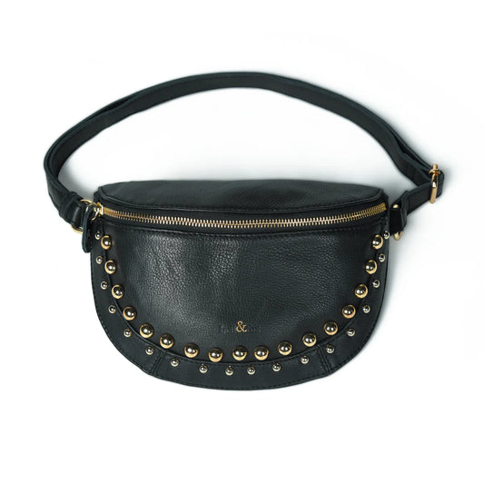 Still the same super comfortable bag that sits flat against your body, keeping everything you need just where you need it, but now with studs!