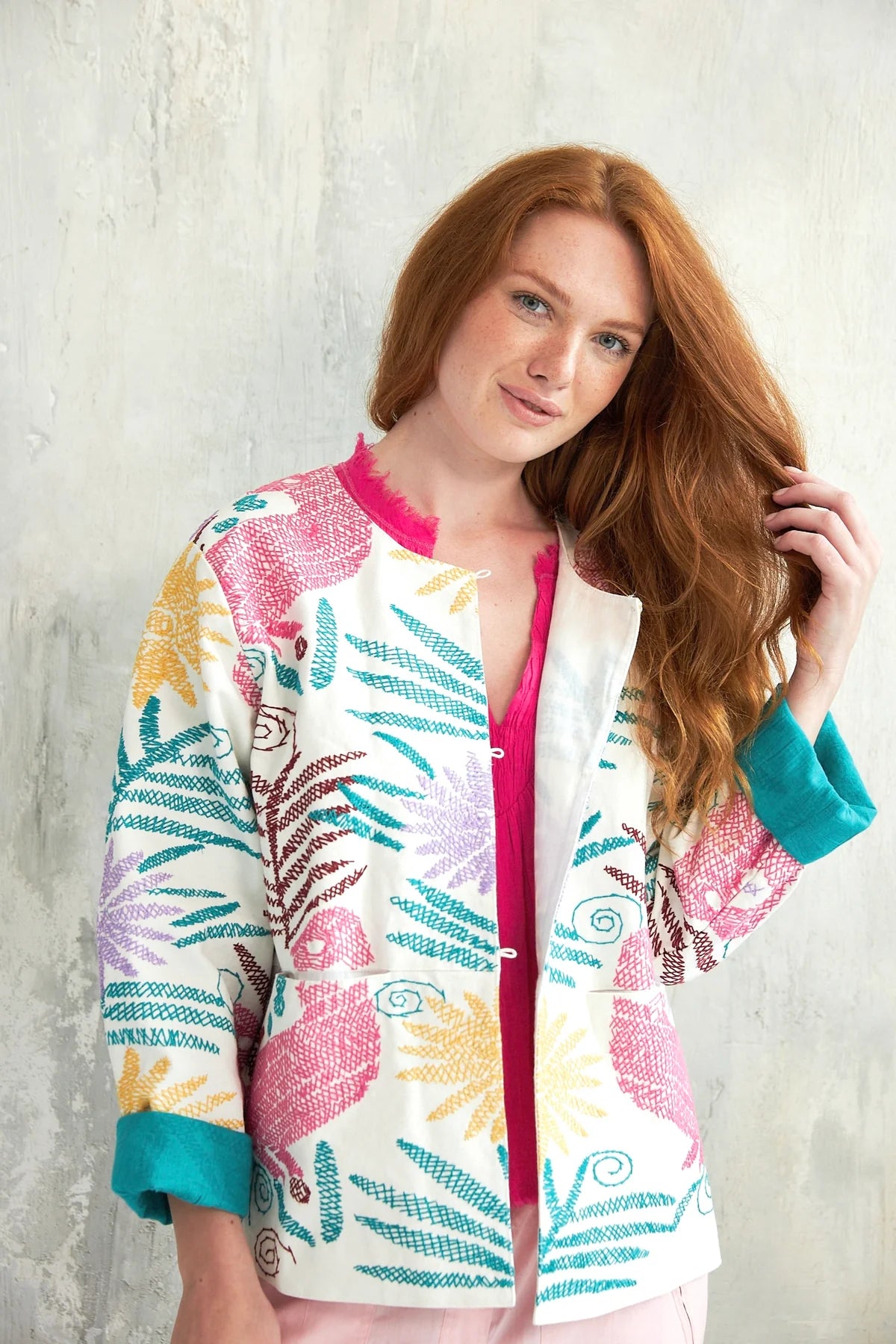 CHICO SOLEIL "Talia Jacket" (White /Multi)