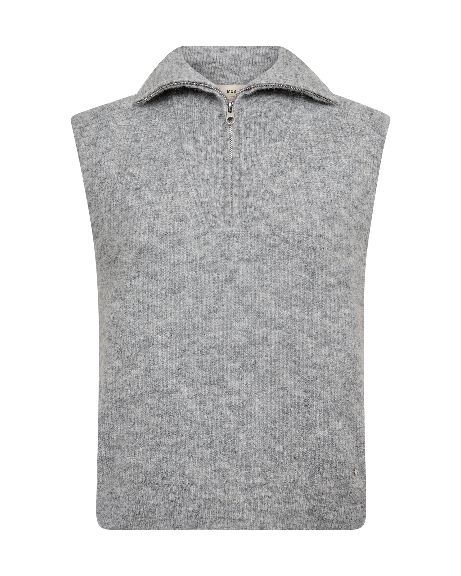 The Thora High Neck Sleeveless Knit from MOS MOSH is the perfect blend of comfort and effortless style. Crafted from an incredibly soft, bouncy knit, it's a versatile piece that's ideal for layering or wearing on its own through the seasons. Designed with a contemporary high neckline featuring a zip fastening, you can wear it zipped up for a cosy feel or open for a more relaxed look. Finished with a ribbed hem for a flattering shape, this easy-to-style knit pairs beautifully with jeans, tailored trousers or