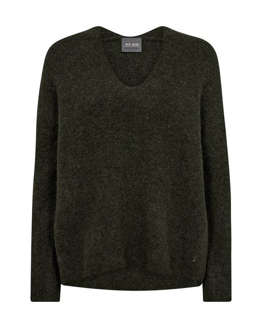 MOS MOSH "MMThora V Neck Knit" (Grape Leaf)