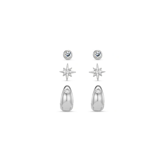 These Starburst Tiny Taper Ear Stacking Set, feature delicate, tapered studs with shimmering starburst designs, this 6 piece set is perfect for creating a curated, layered look, allowing you to mix, match, and stack effortlessly for a modern, celestial-inspired style.
