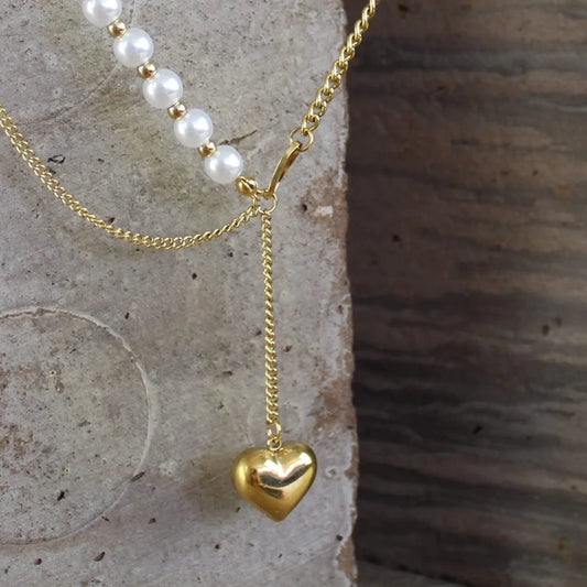 DANSK "Love Waterproof Heart Necklace"  (Gold Plated)