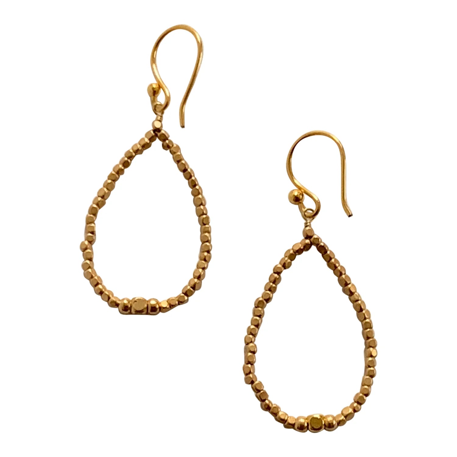 Sparkle and shine with our effortlessly chic hoop earrings. From day to night, hoop earrings are versatile for any occasion. Ours are handmade from Gold Filled Wire with gold plated beads and finished with 2 comfortable small hooks.