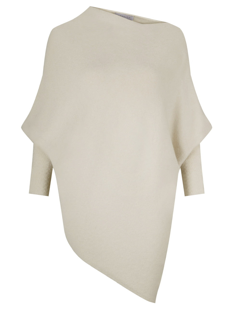 Brightly coloured asymmetric knitted jumper one size