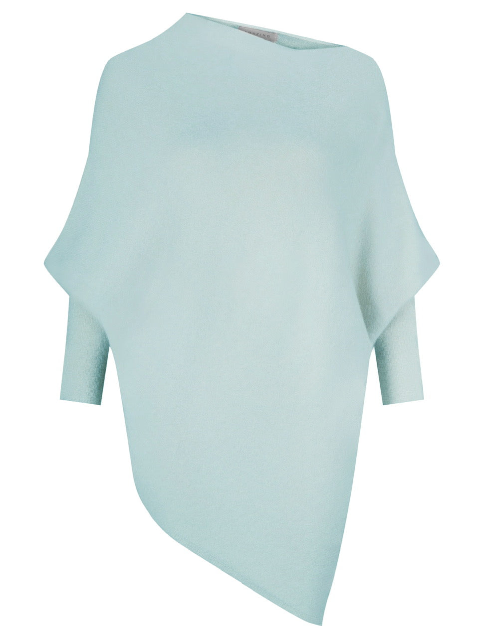 Brightly coloured one size asymmetric jumper for winter 