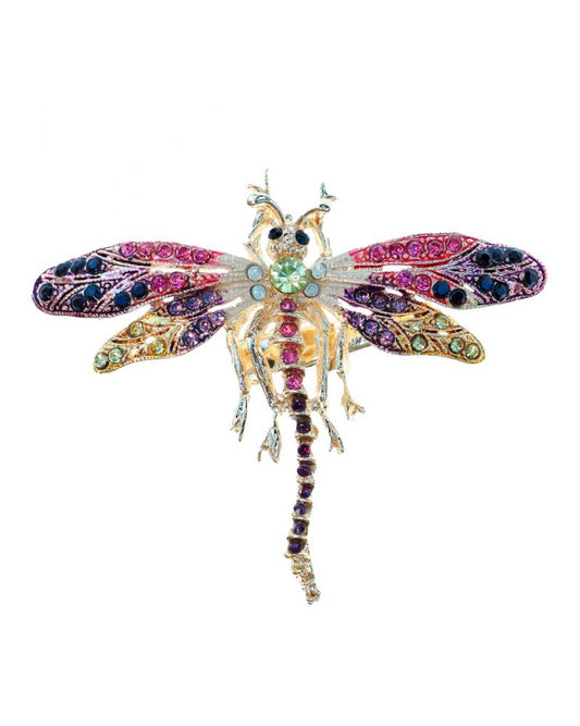 Plum & Gold Crystal Dragonfly